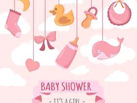 婴儿淋浴矢量图