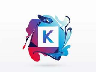 抽象字母K徽标设计模板