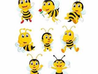 一群可爱的蜜蜂卡通