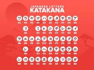 日文字母片假名字母表