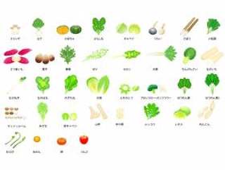 冬季蔬菜/水果图标集