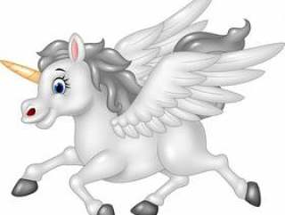 Illustration of cute running unicorn