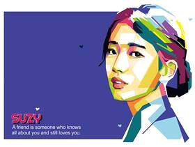 女子名为Suzy矢量WPAP