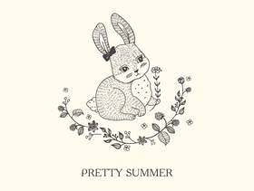 漂亮的兔子手绘风格
