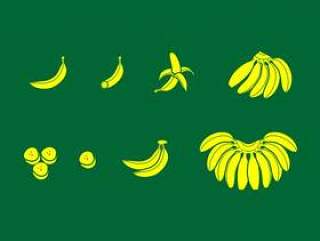 香蕉固体图标 矢量