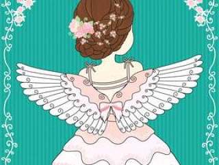 女性佩戴天使的翅膀