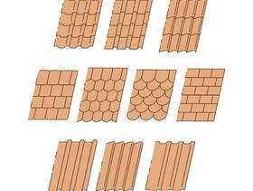  的屋顶瓦片集合矢量