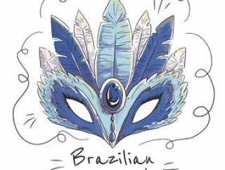 可爱的巴西狂欢节面具