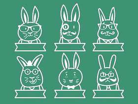 时髦复活节兔子插图集