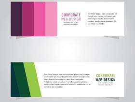 绿色和粉红色的公司网页标题