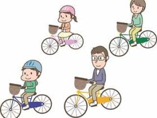 与家人自行车