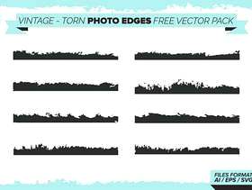 复古撕裂的照片边缘 矢量包