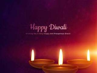 在发光的浅色背景中的diwali节日diya