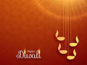 印度教diwali节日贺卡设计与吊灯和