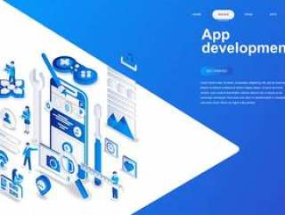 App development modern flat design isometric concept.