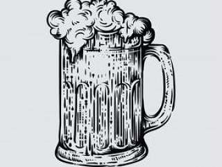 啤酒杯的例证在被刻记的样式的