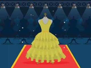  褶边长礼服插图