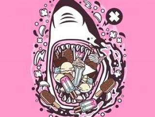 Shark Ice Cream Cartoon
