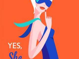 国际妇女节矢量波普艺术海报