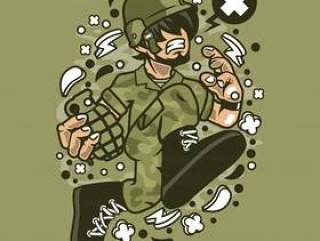Soldier Running Cartoon