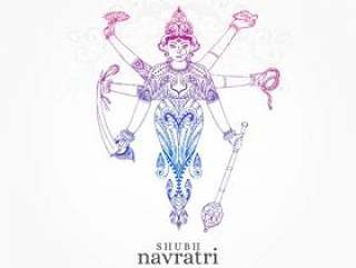 navratri节的创意maa durga图