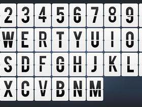 数字与字母翻牌—psd分层素材