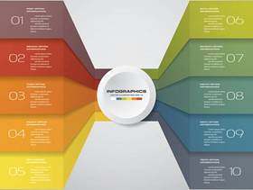 10个步骤的信息图表模板为您的演示文稿。