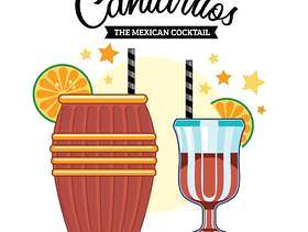 Cantaritos墨西哥鸡尾酒的例证