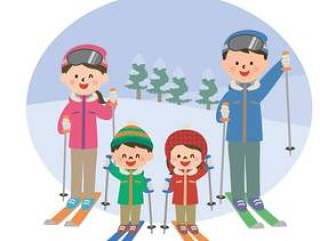 与家人一起滑雪