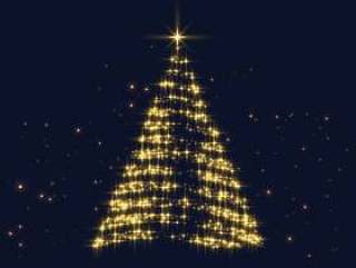 创造性的圣诞闪闪发光树设计与闪亮的效果