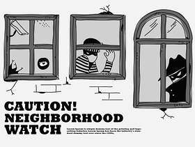 抢劫邻里手表在窗口传染媒介例证