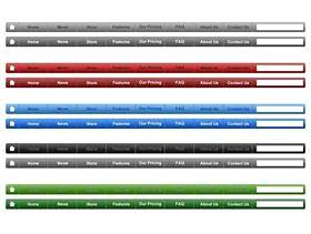多彩网页菜单栏PSD素材