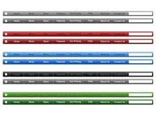 多彩网页菜单栏PSD素材
