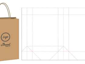 纸袋包装模切和3d袋样机