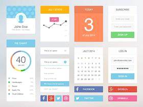 扁平风格UI工具包 Soft Flat UI Kit