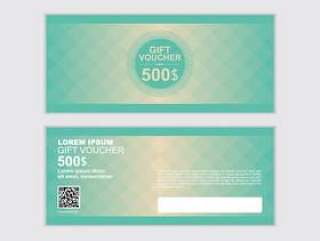 Gift voucher vector design template set