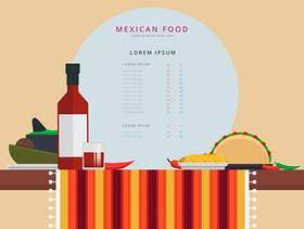 表与墨西哥传统食物矢量