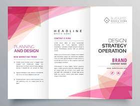 抽象粉红色灯笼业务宣传册设计