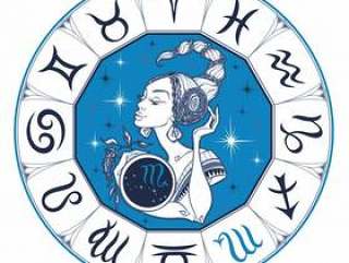 The Scorpio astrological sign as a beautiful girl.