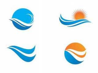 Water Wave symbol and icon Logo Template