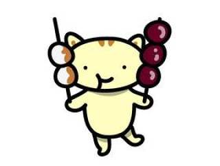 吃饺子的猫的插图