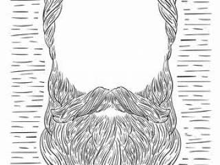 手绘矢量胡子插图