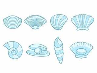  海扇贝矢量集合