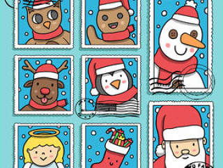 彩绘圣诞节邮票