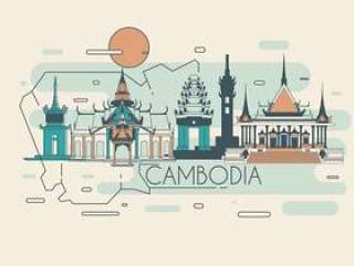 柬埔寨地标矢量