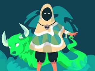 神秘的萨满矢量