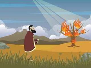  摩西和燃烧布什图
