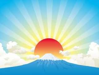 富士和日出背景01