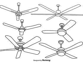 矢量吊扇插图 - 涂鸦矢量元素
