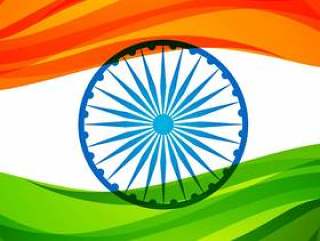 印度三色旗背景矢量设计插画